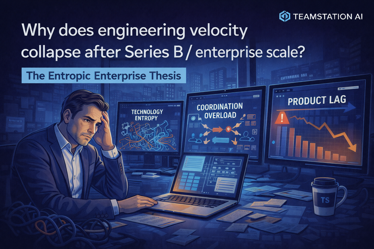 Why does engineering velocity collapse after Series B / enterprise scale?